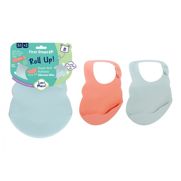 PACK 2 SILICONE BIBS 