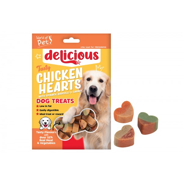 World of pets Chicken & Vegetable Heart Dog Treat