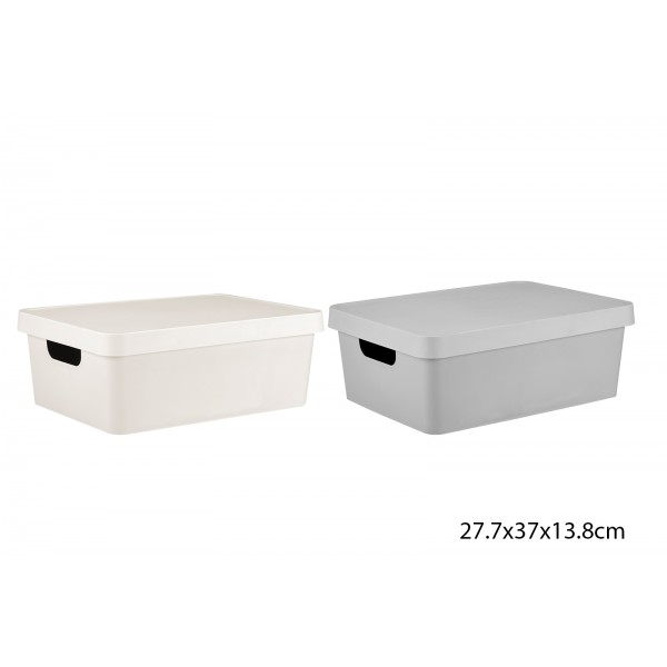 STORAGE BOX WITH LID 11L 3 ASSORTED COLOURS