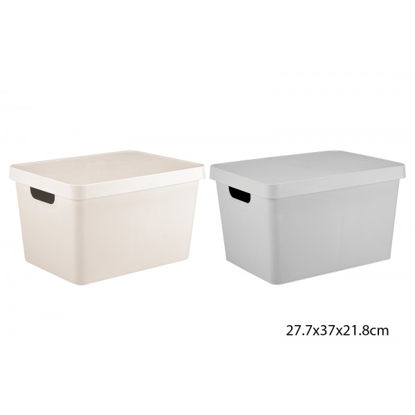 STORAGE BOX WITH LID 17L 3 ASSORTED COLOURS