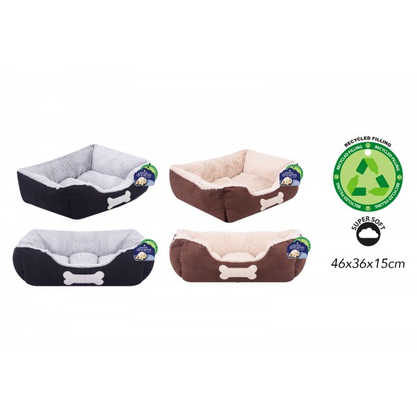 FAUX SUEDE PET BED SMALL 2 ASSORTED COLOURS