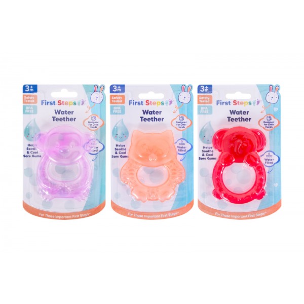 WATER FILLED BABY TEETHER 3 ASSORTED DESIGNS