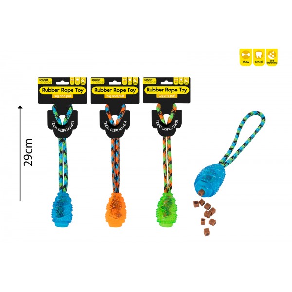 Smart Choice Treat Dispensing Rope Rubber Dog Toy Sml