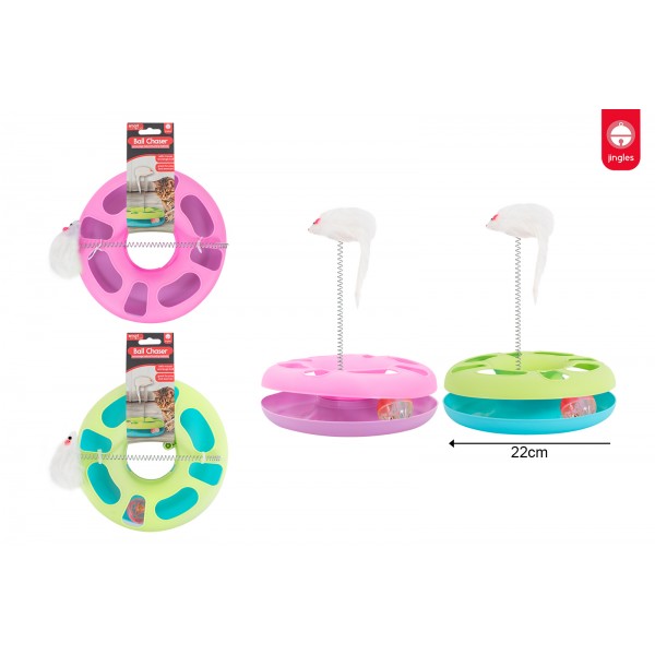 RING TRACK & MOUSE CHASE GAME CAT TOY 