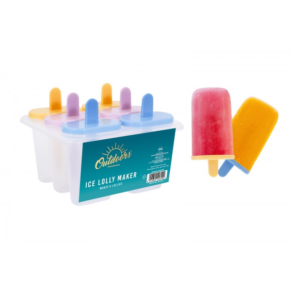 ICE LOLLY MAKER (6 SECTIONS) 3 ASSORTED COLOURS