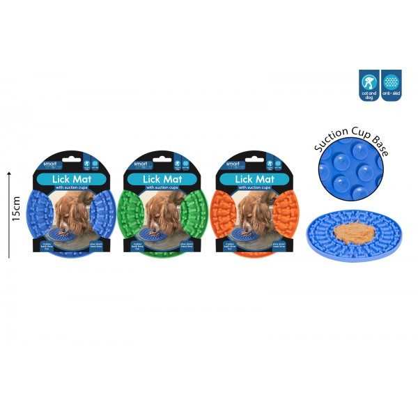 LICK MAT & SLOW FEEDER FOR DOGS 3 ASSORTED COLOURS