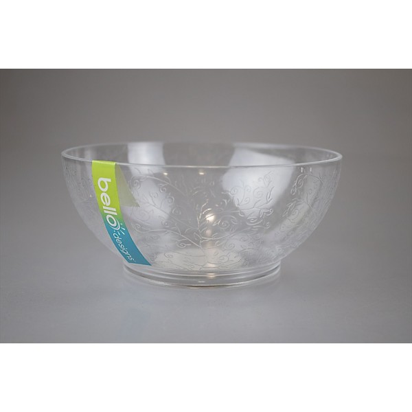 Clear Small Bowl Etched Design 15x6.5cm AM2134