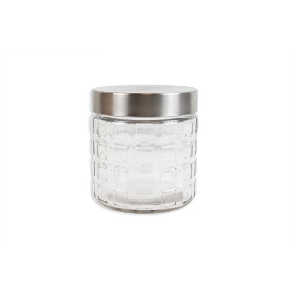 Glass Storage Canister 700ml Stainless Steel Lid AM1659