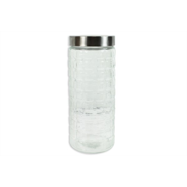 Large Glass Canister 2200ml Stainless Steel Lid AM1661