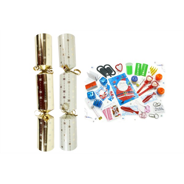 50 X 11" CHRISTMAS CATERING CRACKERS CREAM/GOLD