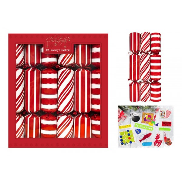 Twelve 14" Luxury Red & White Candy Crackers XM4833