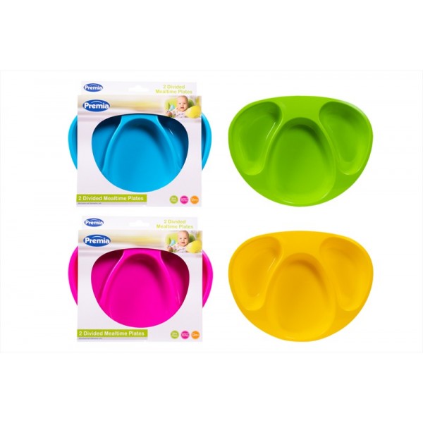 Pack of Two Divided Mealtime Plates Four Assorted FS699