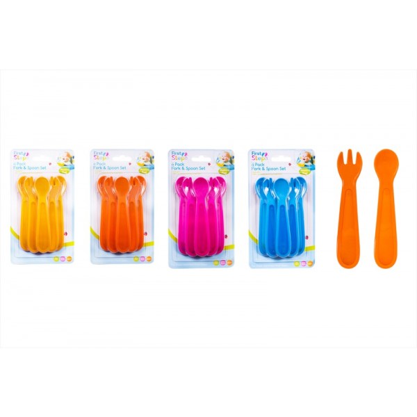 Spoon & Fork Set Pack of Six Four Assorted FS675