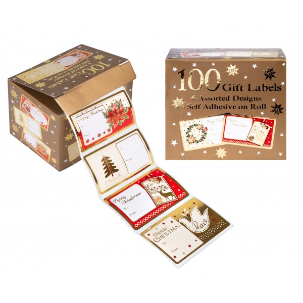 Pack of One Hundred Traditional Gift Labels