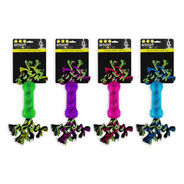 ROPE DOG TOY 4 ASSORTED COLOURS