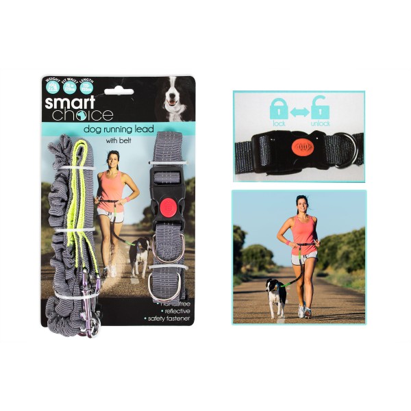 RUNNING BELT LEAD FOR DOG WITH REFLECTIVE STRIP