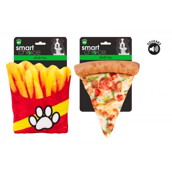 Smart Choice PLUSH PIZZA & CHIPS WITH SQUEAKER 2 ASSORTED