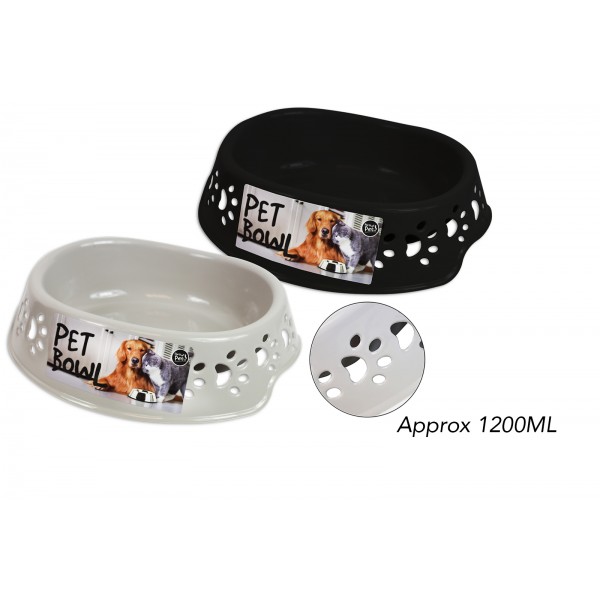 World of pets SMALL PLASTIC PET FEEDING BOWL WITH CUT OUT PAW