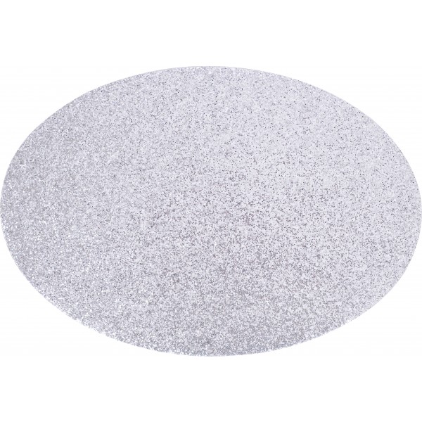 Silver Glitter Oval Placemat