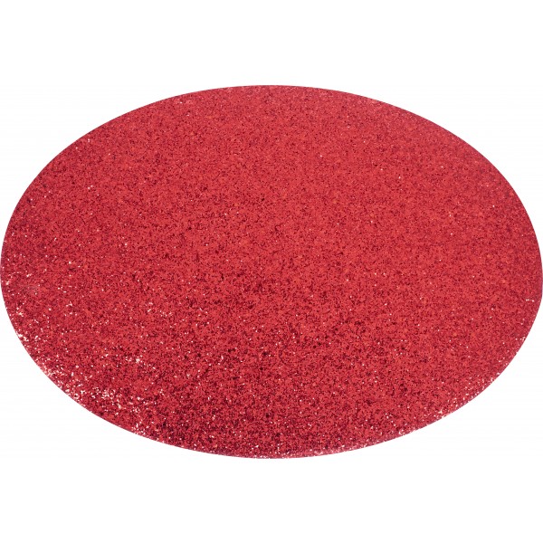 Red Glitter Oval Placemat