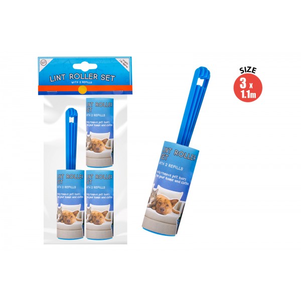 World of pets PET HAIR LINT ROLLER AND 2 REFILLS