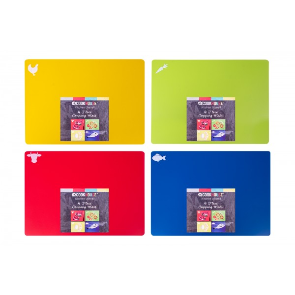 CookHouse FLEXI CHOPPING MATS SET OF 4 ASSORTED COLOURS