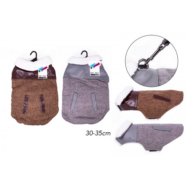 World of pets MEDIUM DOG COAT WITH COLLAR 2 ASSORTED COLOURS
