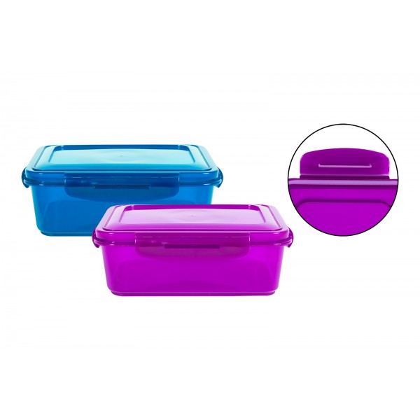 RSW LUNCH BOX WITH LID 1.2L 2 ASSORTED COLOURS