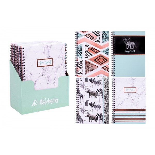 Fashion Stationery A5 NOTE BOOKS FOUR ASSORTED DESIGNS
