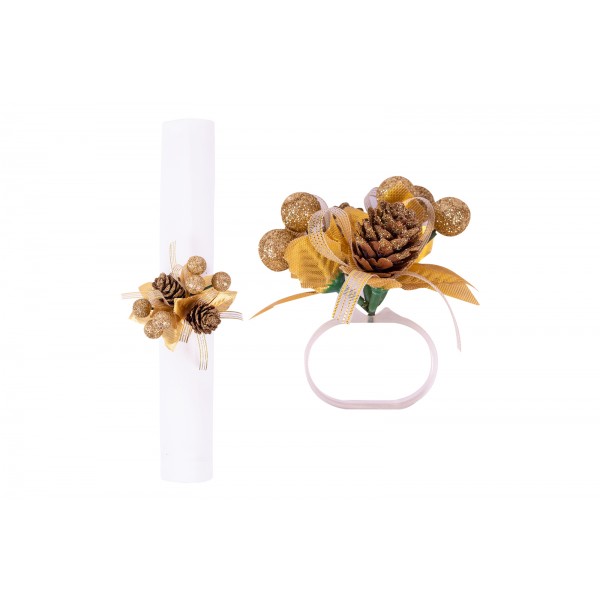 Harvey & Mason Gold Napkin Ring Floral Design