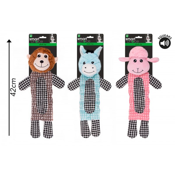 Plush Dog Toy with Ten Squeakers Assorted Designs