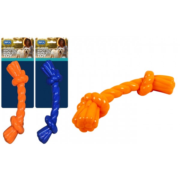 TOUGH RUBBER ROPE STYLE DOG TOY 