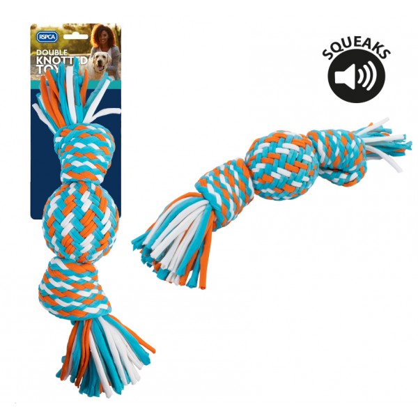 SQUEAKY ROPE TUG DOG TOY 