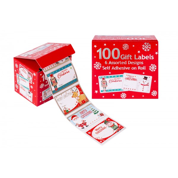 100-GIFT LABELS CUTE 6 ASSORTED DESIGNS