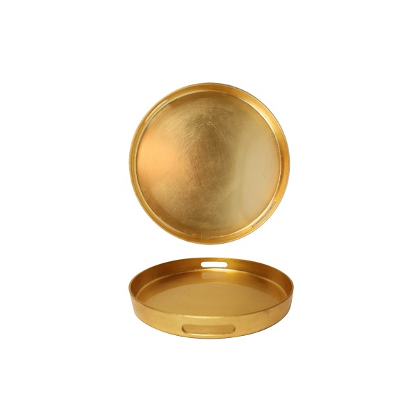 GOLD ROUND SERVING TRAY