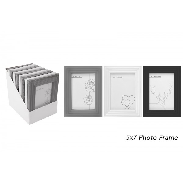 PHOTO FRAME  5 X 7" 3 ASSORTED COLOURS