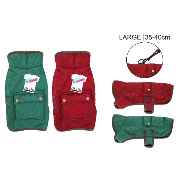 LARGE QUILTED DOG COAT 2 ASSORTED COLOURS