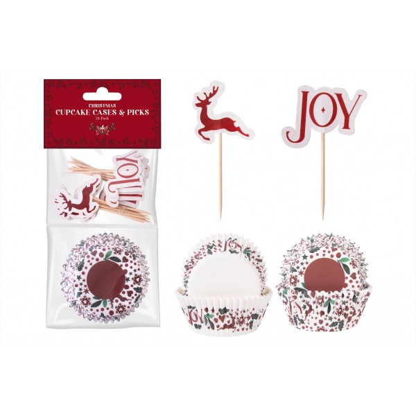 Christmas Joy Christmas Joy Cupcake & Picks 24 Pack
