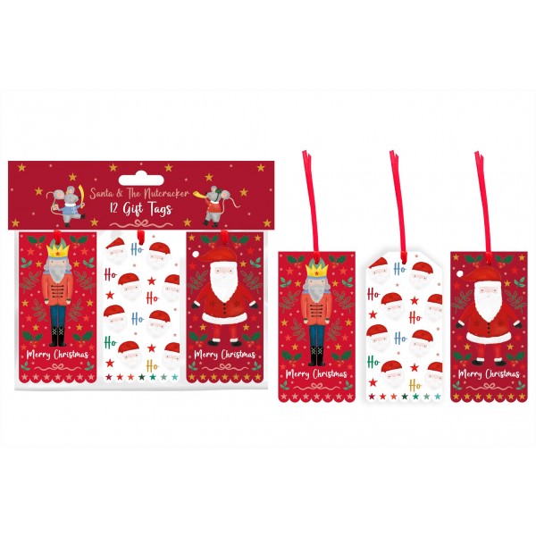 RSW Christmas Santa & The Nutcracker Tags Pack Of 12