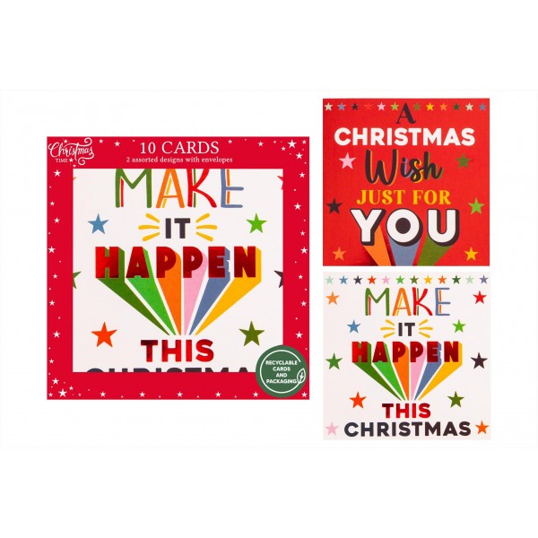 RSW Christmas 10 Pack Cards Xmas Bold