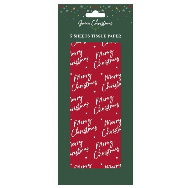 Green Christmas Tissue Paper Christmas Red 5 Sheets