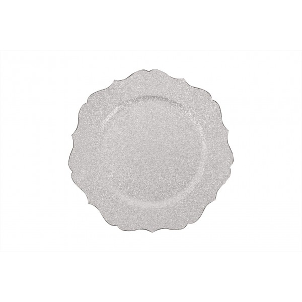 RSW Christmas Silver Glitter Charger Plate