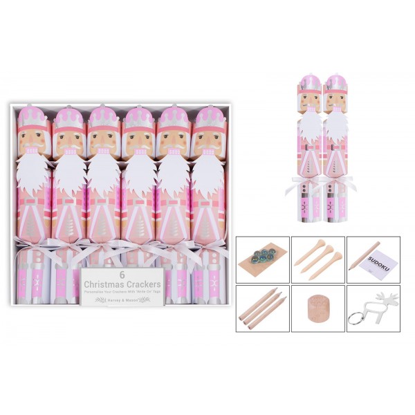 Harvey & Mason 6 Pink Foil Soldiers 12" Crackers