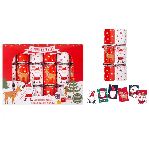 RSW Christmas 6 Mini Santa & Reindeer 6" Crackers