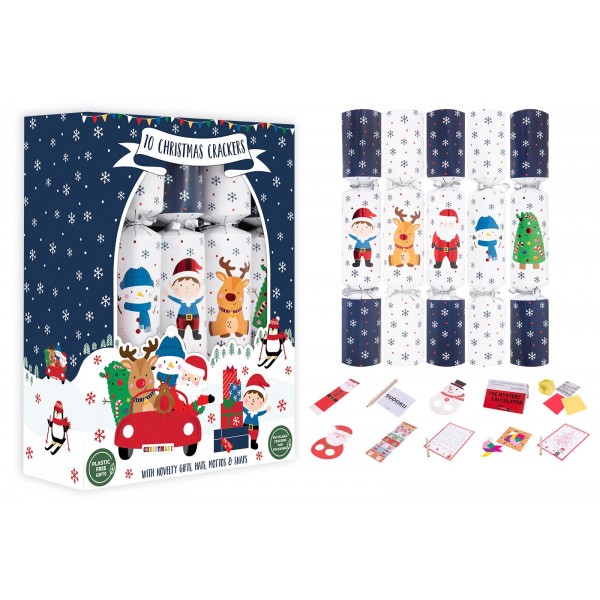 RSW Christmas 10 Family Santa & Friends 12" Crackers