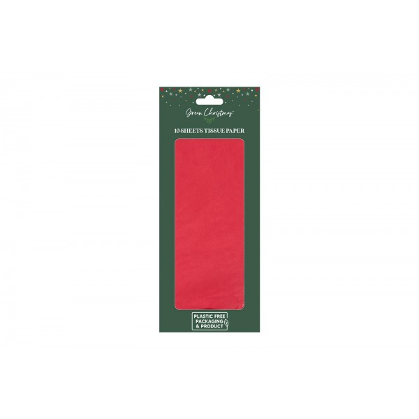 Green Christmas Red Tissue Paper 10 Sheets