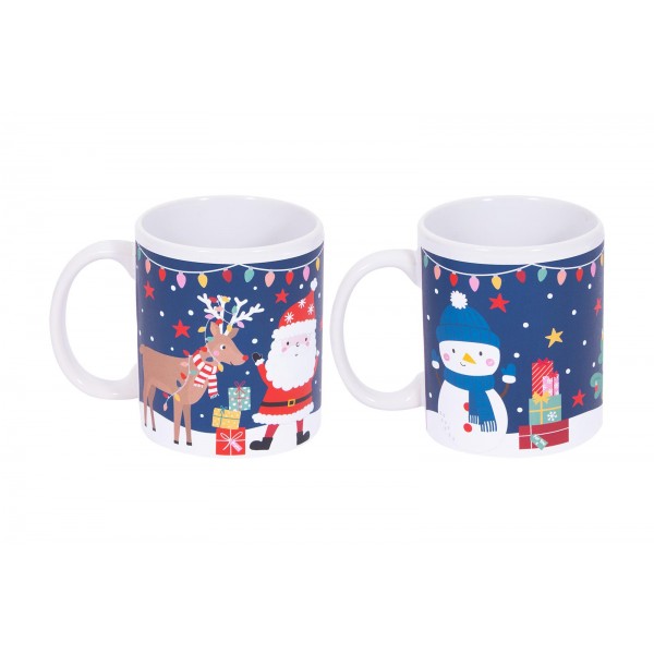 RSW Christmas Santa & Co X 2 Asst Mugs