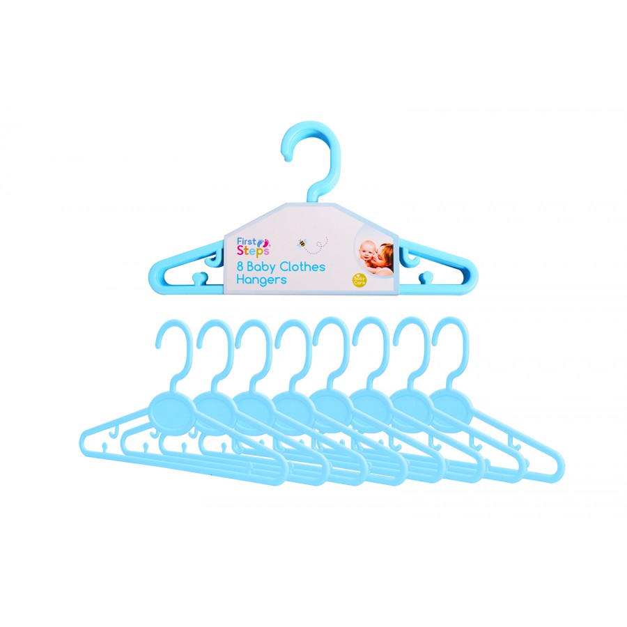 Baby Coat Hangers Small Clothes Hangers First Steps Pack of 32 Blue 