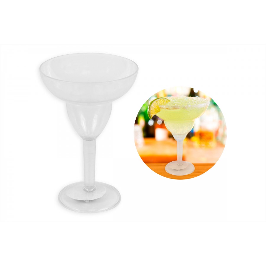 Clear Margarita Cocktail Glass Plastic 17CM Pack of 2 