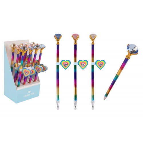 GEM STYLE PEN 4 ASSORTED COLOURS IN PDQ